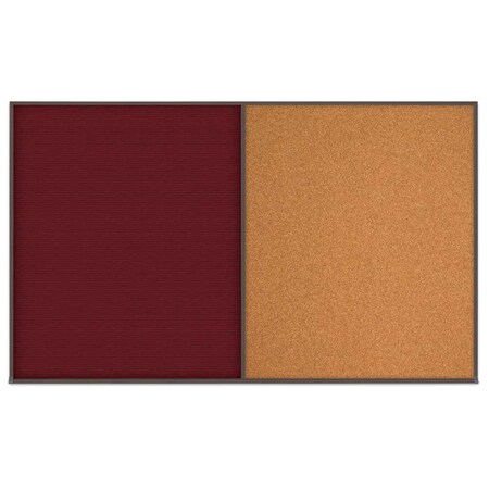 United Visual Products Double Door Radius Corkboard, 42"x32", Bla, UV70025RC-BLACK-PEARL UV70025RC-BLACK-PEARL
